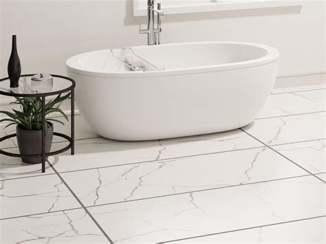  Product Details. This white Leida Bianco Polished Porcelain Tile is 24 x 48 with polished or high gloss finish. This tile has inkjet print quality, which produces a high definition image that thoroughly covers the tile and results in a natural, authentic look. Straight or rectified tiles are cut so that they can be installed with minimal grout ... 